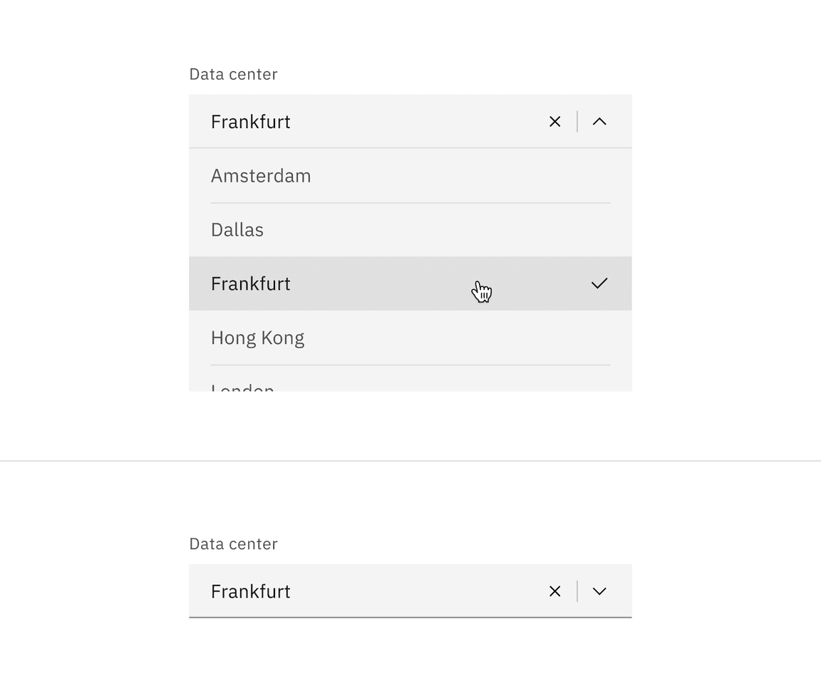 Default combo box selected state.